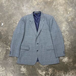 Haggar Vintage Birdseye Sport Coat Blue Gray Textured Blazer
